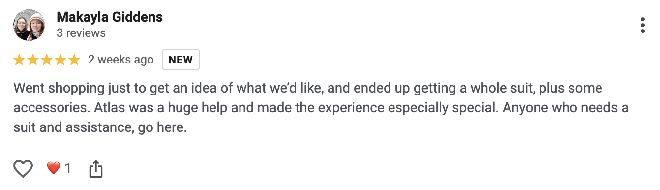 5-star Google review screenshot from Makayla Giddens