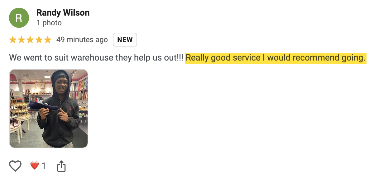 5-star Google review screenshot from Randy Wilson